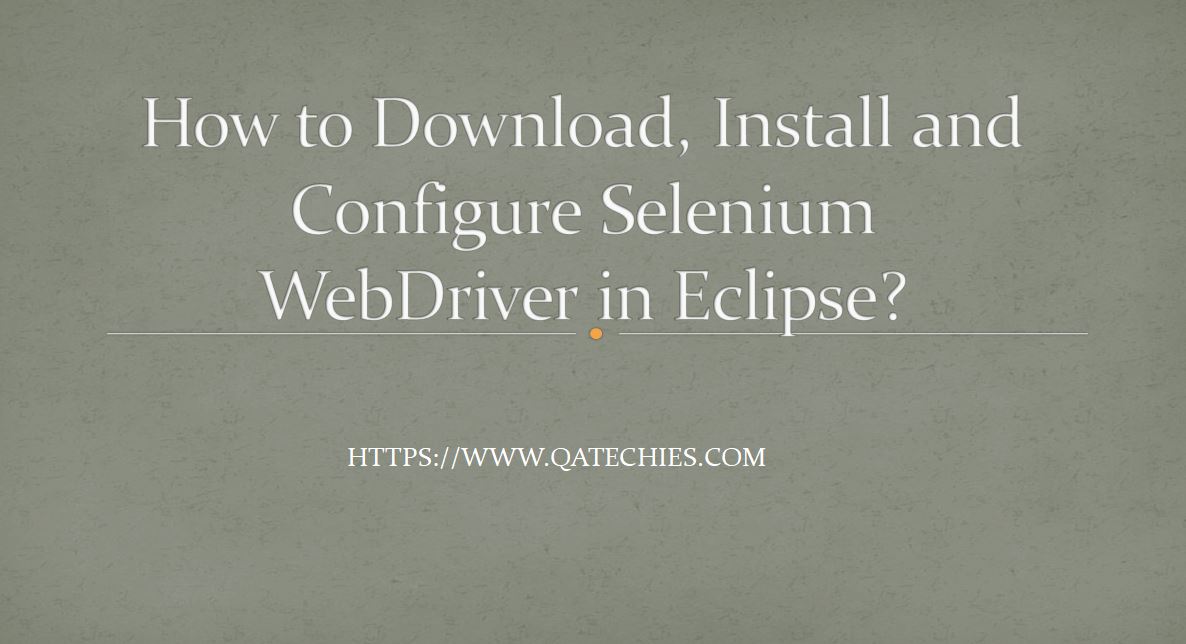 install eclipse for selenium